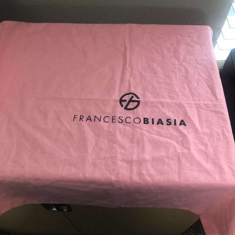 Francesco Biasia Flannel Protector Large Dustbag Pink & Black 25" x 30.5"